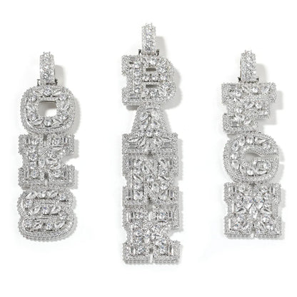 Custom Vertical Letter Pendant – Up To 6 Letters | Free Rope or Cuban Chain