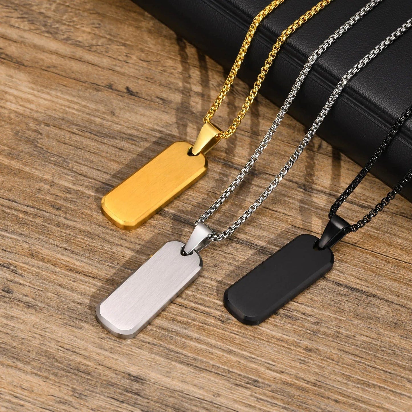 Custom Mens Dog Tag Necklace With Initial
