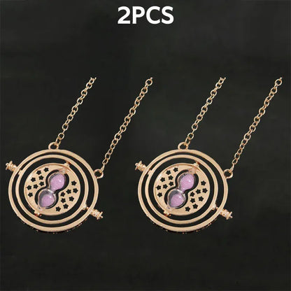 Harry Potter Time Turner Necklace – Spinning Hourglass Wizard Pendant