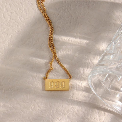 Angel Number Necklace Gold