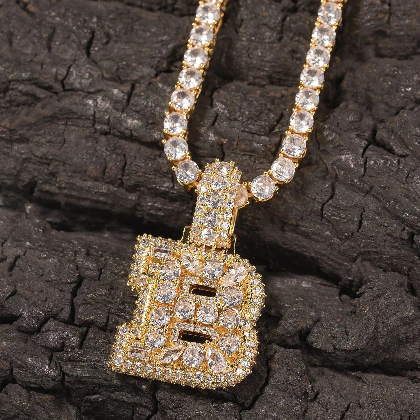 Custom Vertical Letter Pendant – Up To 6 Letters | Free Rope or Cuban Chain