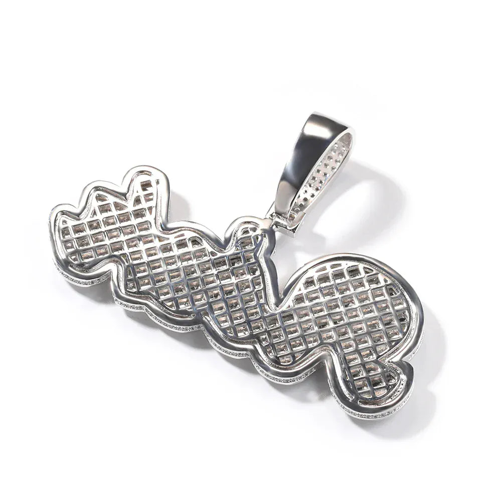 Custom Two-Tone Double Layer Name Necklace | Iced Letter Pendant