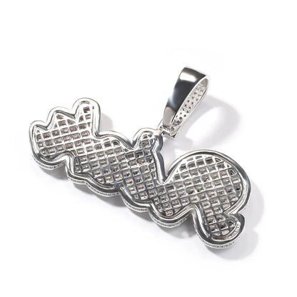 Custom Two-Tone Double Layer Name Necklace | Iced Letter Pendant