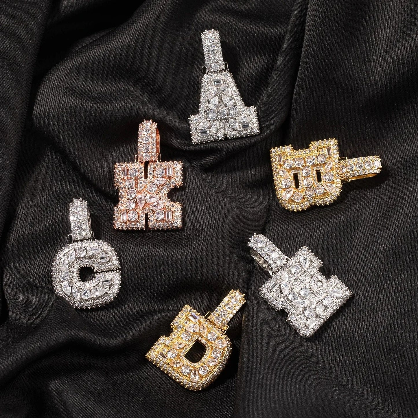 Custom Vertical Letter Pendant – Up To 6 Letters | Free Rope or Cuban Chain