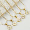 Four Leaf Clover Necklace With Initial