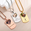 Engraved Dog Tag Necklace With Heart Photo