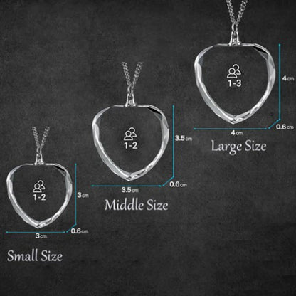 3D Crystal Heart-shaped Photo Necklace