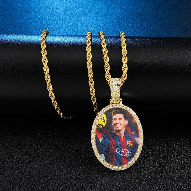 Oval Shaped Custom Photo Pendant & Necklace - Gold, Silver