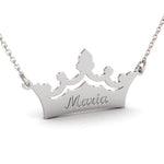 Collar con colgante de nombre de corona grabado personalizado