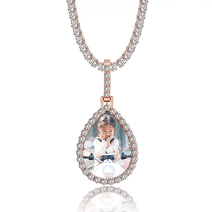 Collar con colgante personalizado con imagen de "lágrima"