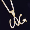 Colgante y collar con nombre de estilo de etiqueta en cursiva