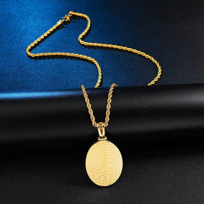 Colgante y collar con foto personalizada en forma de óvalo - Oro, Plata