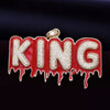 Custom Red Oil Drip Letter Name & Chain