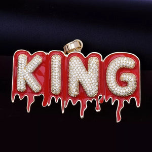 Custom Red Oil Drip Letter Name & Chain