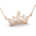 Collar con colgante de nombre de corona grabado personalizado
