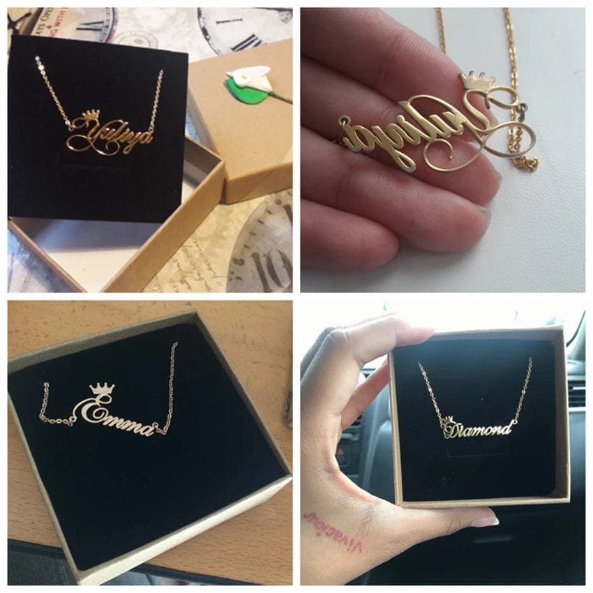 Custom Name Necklace With Crown