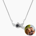 Custom Angel Wing Photo Projection Necklace