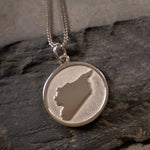 Collar de mapa de estilo de moneda personalizado para país, ciudad o estado
