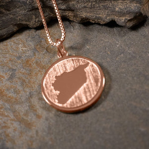 Collar de mapa de estilo de moneda personalizado para país, ciudad o estado