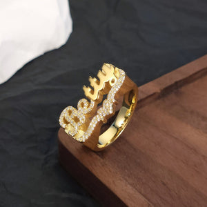 Custom 3D Name Ring | 925 Silver & Czech Crystals
