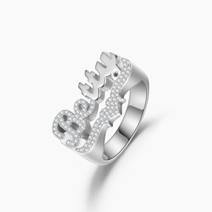 silver name ring