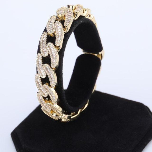 Men's 14mm Miami Cuban Link Bracelet With AAA Baguette CZ