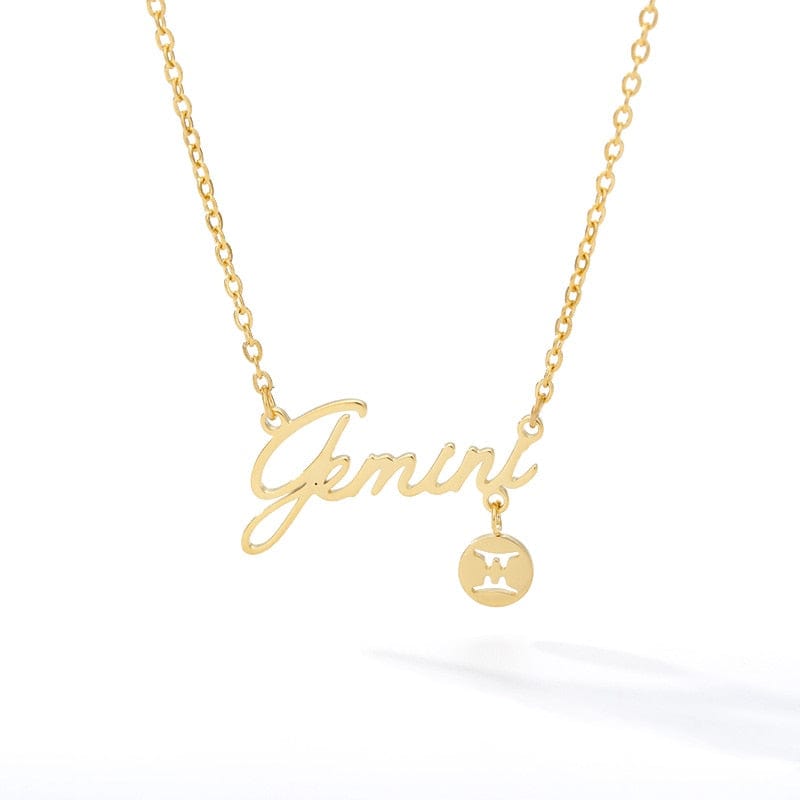 Nameplate Zodiac Necklace & Symbol