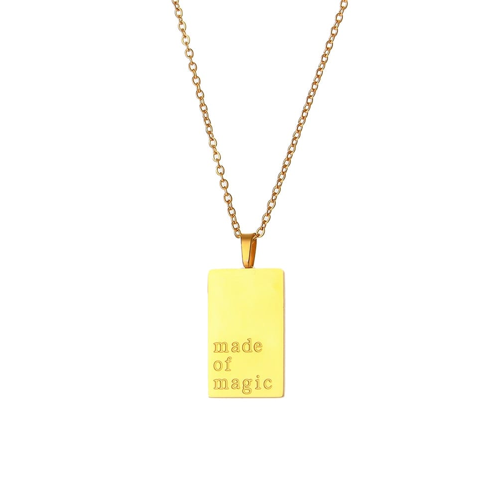 Personal Engraved Mantra Dog Tag Necklace