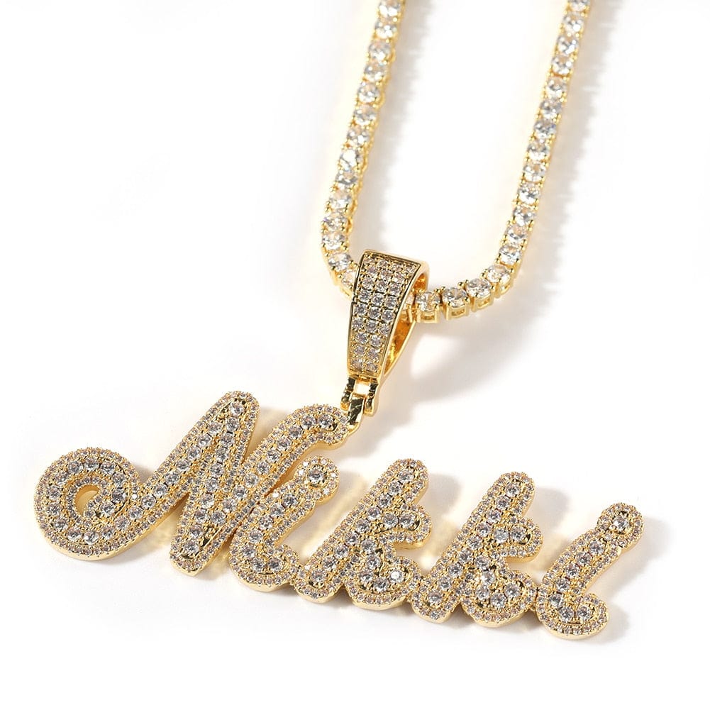 cursive diamond name necklace
