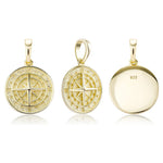 Collar Brújula Para Hombre - Plata, Oro, Oro Rosa