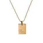 Engraved Mantra Dog Tag Pendant Necklace