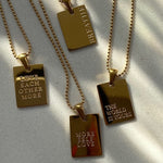 Engraved mantra necklace