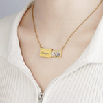 Personalized Engraved Pullout Photo Necklace