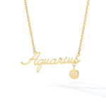 Collar y símbolo del zodiaco con placa de identificación 