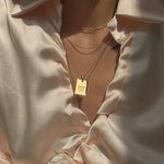 Engraved Mantra Dog Tag Pendant Necklace