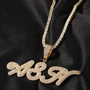 diamond name necklace gold