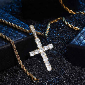 Cross Necklace | Gold, Silver - 925 Silver Base