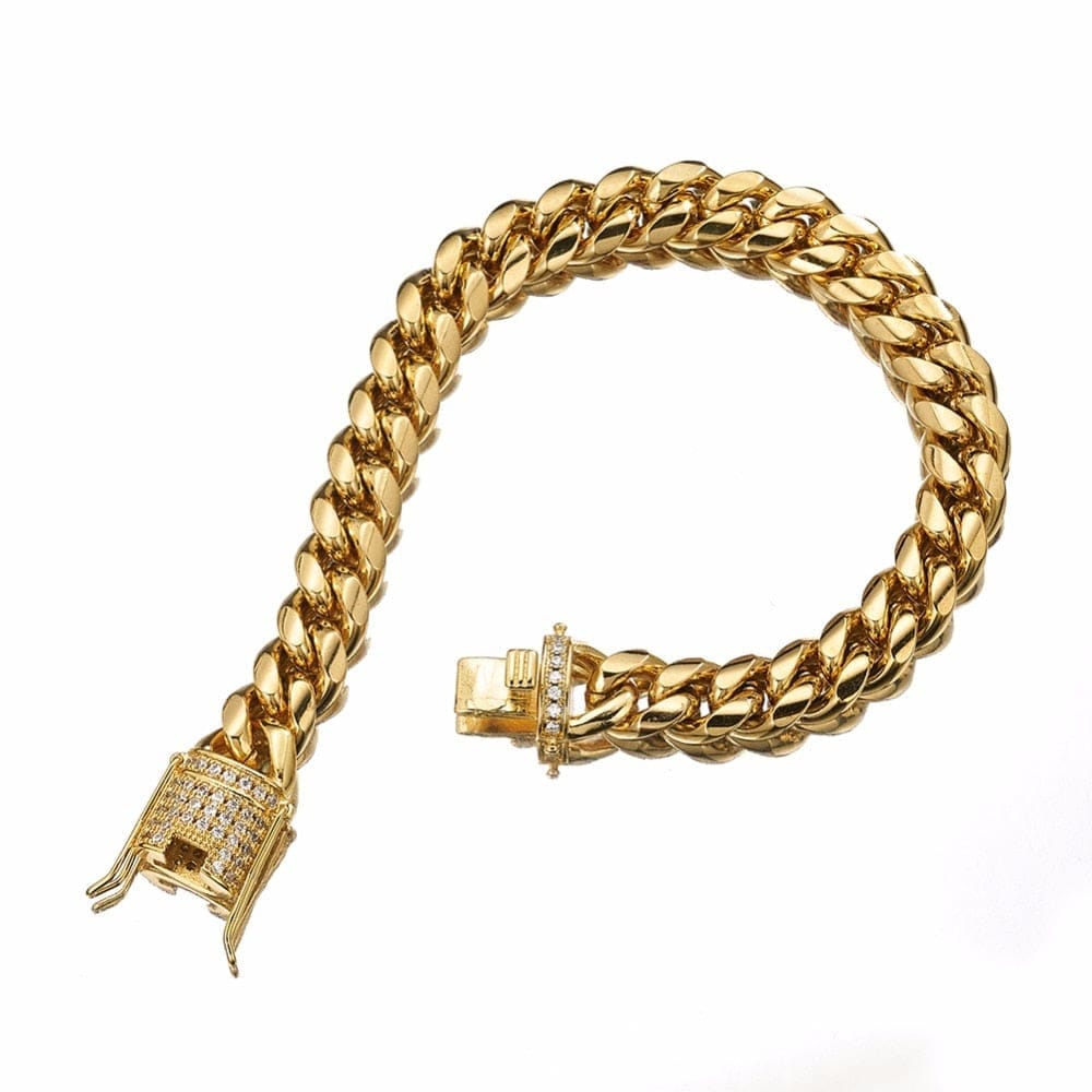 Mens Gold Miami Cuban Link Bracelet