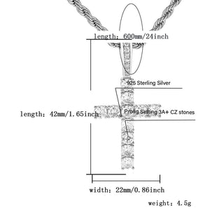 Cross Necklace | Gold, Silver - 925 Silver Base