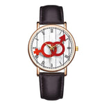 Custom Unisex Watch With Leather Band - Personalize With Photo/Logo/Text
