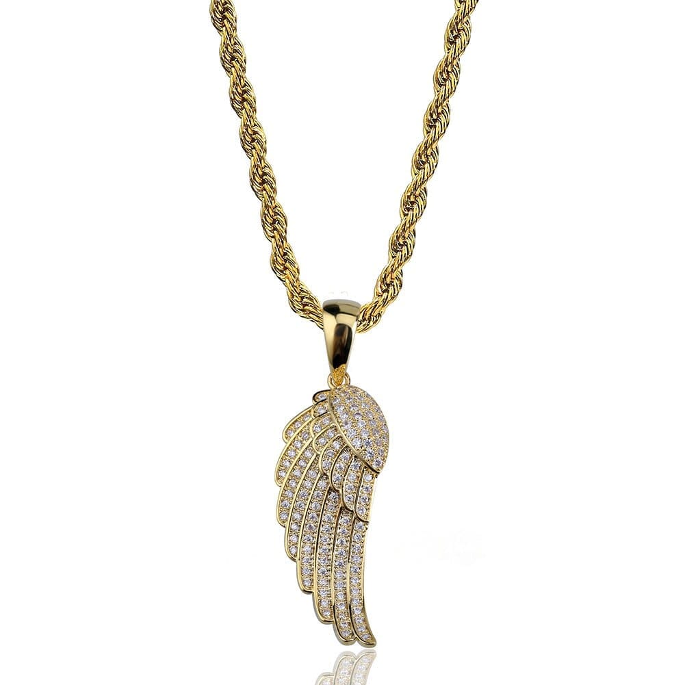Angel Wing Pendant & Necklace - Gold, Silver