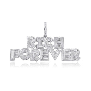 Colgante personalizado de letras baguette con collar de cuerda, cubano o tenis