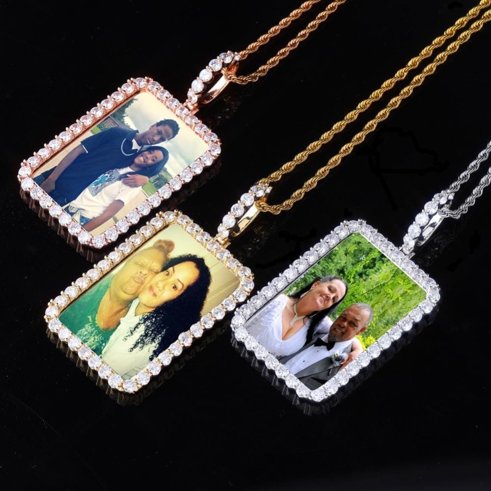 Dog Tag Picture Pendant Memory Necklace