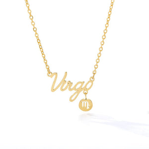 Collar y símbolo del zodiaco con placa de identificación 