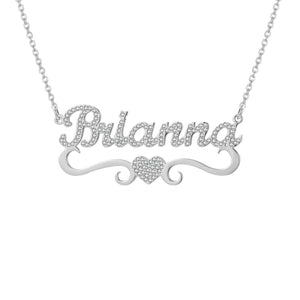 Personalized Name Pendant Necklace With Heart Accent