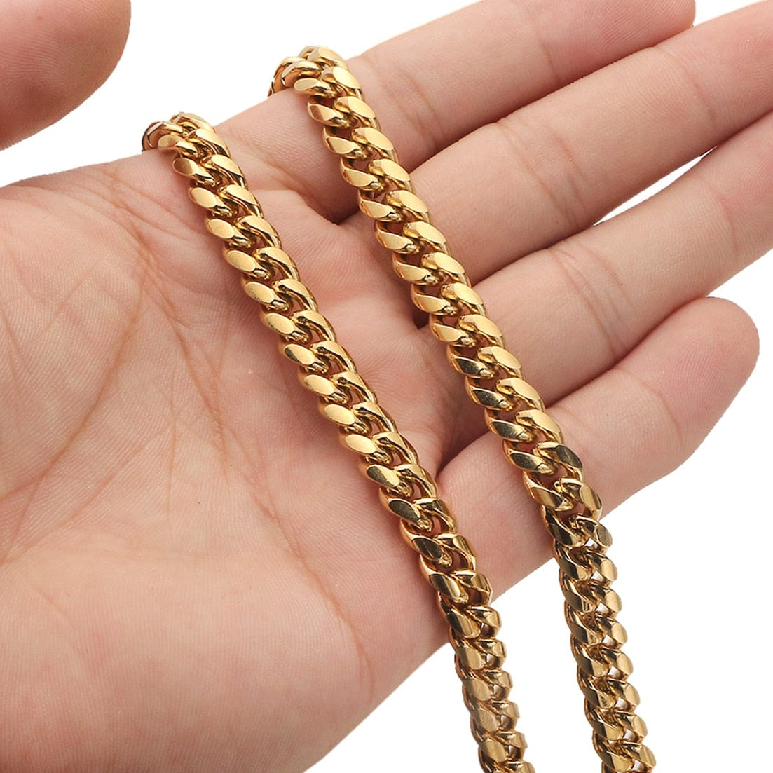 Gold Miami Cuban Link Chain Necklace For Men Or Unisex - 6mm/8mm/10mm/12mm/14mm