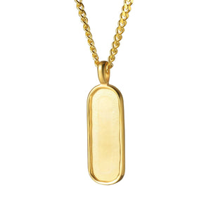 Premium Custom Engraved Bar Necklace Pendant With Rounded Edges
