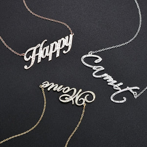 Custom Crystal Name Necklaces
