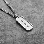 Premium Custom Engraved Bar Necklace Pendant With Rounded Edges