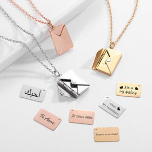 Custom Envelope necklace with note